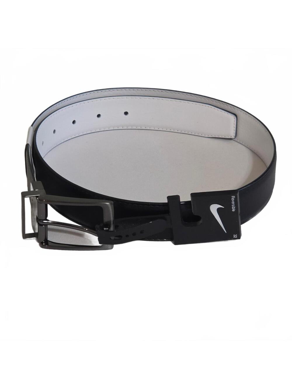Nike New Reversible Golf Stitch Belt Size 32 Mens Black White